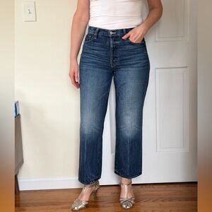 MOTHER The Rambler Ankle Straight Leg Jeans, Wash: Well Stacked, NEW